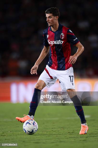 Oussama El Azzouzi of Bologna FC in action during the Coppa Italia Frecciarossa football match between Bologna FC and Cesena FC. Bologna FC won 2-0...