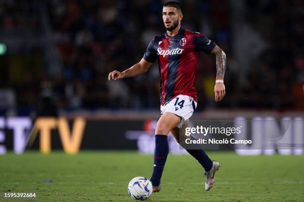 Kevin Bonifazi of Bologna FC in action during the Coppa Italia Frecciarossa football match between Bologna FC and Cesena FC. Bologna FC won 2-0 over...