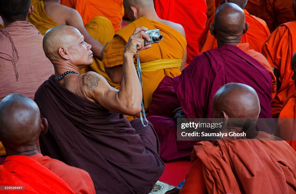 A monk turned photographer at Bodhgaya