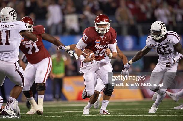 Cotton Bowl Classic: Oklahoma QB Blake Bell in action vs Texas A&M at Cowboys Stadium. Arlington, TX 1/4/2013 CREDIT: John W. McDonough