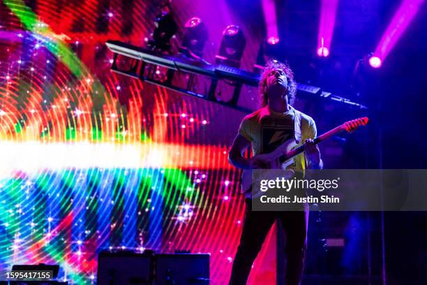 Albert Hammond Jr. Of American rock band The Strokes performs at Pentaport Rock Festival on August 05, 2023 in Seoul, South Korea.