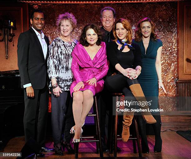 Actors/singers Daniel Breaker, Pamela Myers, Tovah Feldshuh, Eric Michael Gillett, Molly Ringwald, and Andrea Mcardle attend a special press preview...