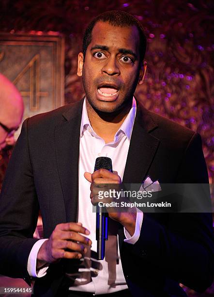 Actor/singer Daniel Breaker attends a special press preview at 54 Below on January 15, 2013 in New York City.