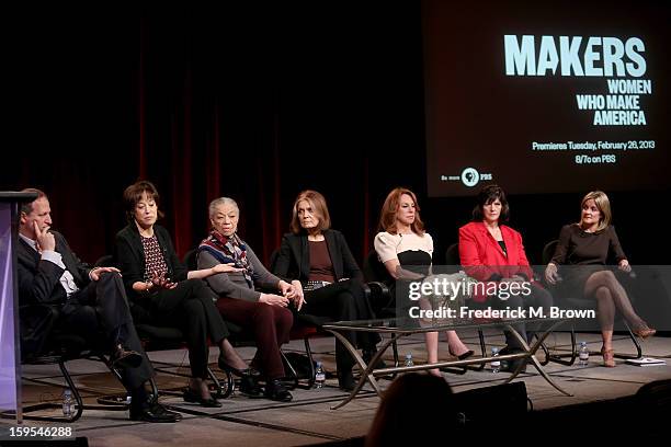 Filmmaker Barak Goodman, Executive producer Betsy West, Aileen Clarke Hernandez of the National Organization for Women, Political Activist Gloria...