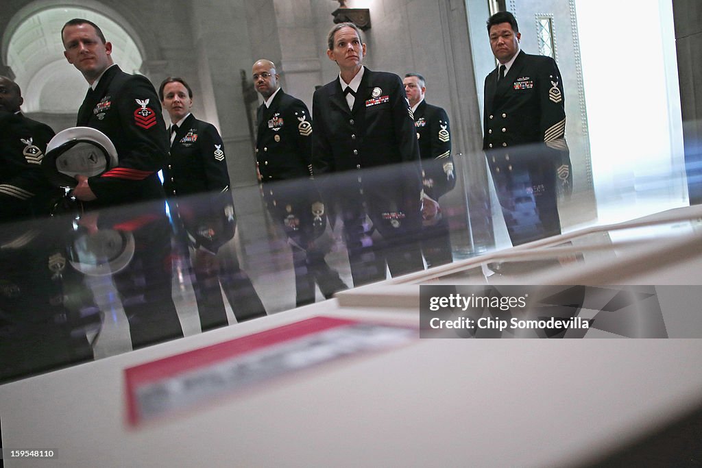 Pages Of President George Washington's First Inaugural Address On In U.S. Capitol Building