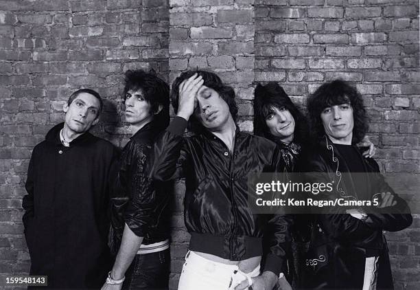 The Rolling Stones are photographed at the Camera 5 studios in 1977 in New York City. CREDIT MUST READ: Ken Regan/Camera 5 via Contour by Getty...