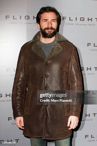 Actor Gregory Fitoussi attends the 'Flight' Paris Premiere at Cinema Gaumont Marignan on January 15, 2013 in Paris, France.