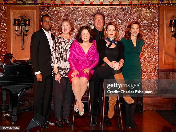 Actor/singers Daniel Breaker, Pamela Myers, Tovah Feldshuh, Eric Michael Gillett, Molly Ringwald and Andrea McArdle visit at 54 Below on January 15,...