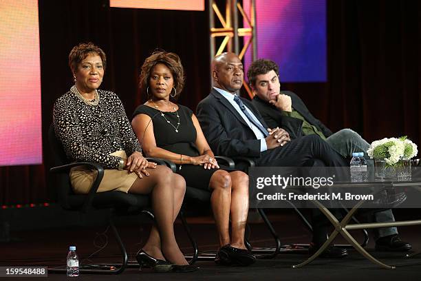 Executive producer Bonnie Boswell, narrator/actress Alfre Woodard of "The Powerbroker: Whitney Young's Fight for Civil Rights", Professor of Law,...