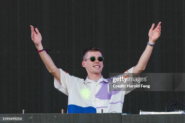 Lost Frequencies performs on stage at the 10th anniversary of the 2023 Veld Music Festival at Downsview Park on August 05, 2023 in Toronto, Ontario.