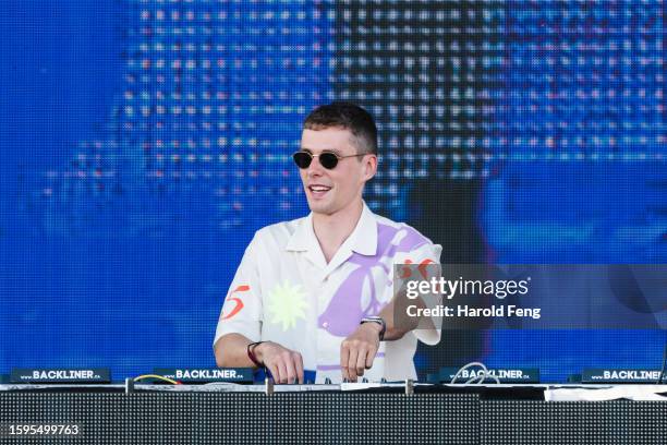 Lost Frequencies performs on stage at the 10th anniversary of the 2023 Veld Music Festival at Downsview Park on August 05, 2023 in Toronto, Ontario.