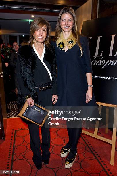 Designer Consuelo Castiglioni and her daughter Carolina Castiglioni attend the Elle Soiree Privee during the Mercedes-Benz Fashion Week at the...