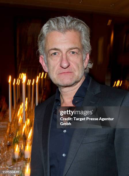 Actor Dominic Raacke attends the Elle Soiree Privee during the Mercedes-Benz Fashion Week at the Waldorf Astoria on January 15, 2013 in Berlin,...