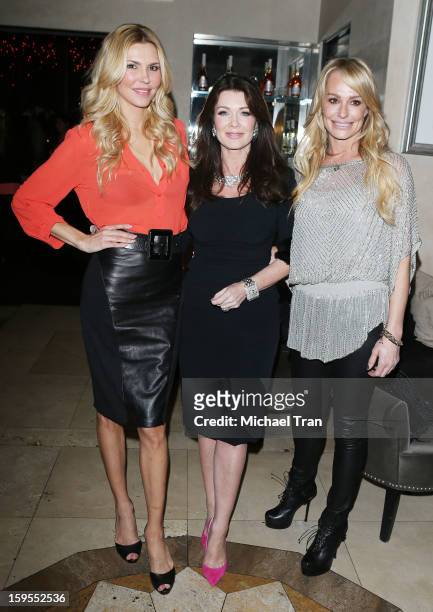Brandi Glanville, Lisa Vanderpump and Taylor Armstrong attend the "How Lavish Will Your 2013 Be?" event held at Sur Restaurant on January 15, 2013 in...