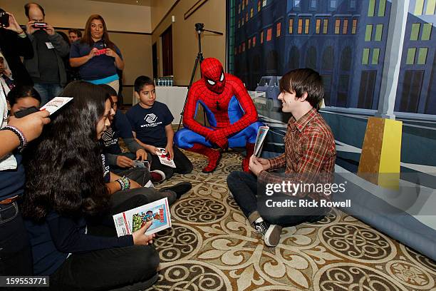 Reading With: Marvel Comics Close-Up" - Disney stars join Spider-Man and kids from local Boys & Girl Clubs of Hollywood, Pasadena, Burbank and San...