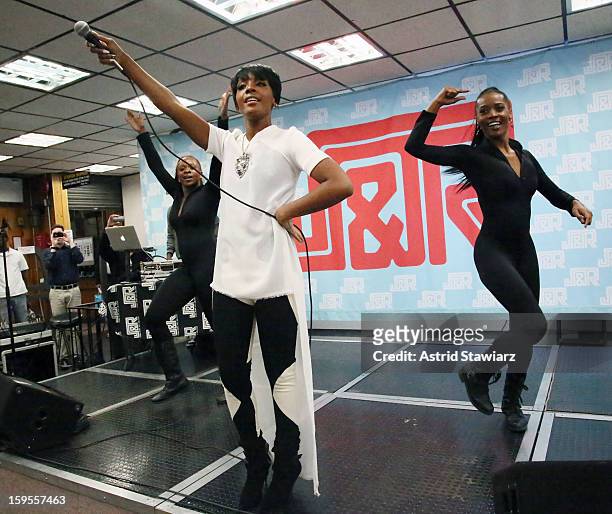 Singer Dawn Richard performs at J&R Music World on January 15, 2013 in New York City.