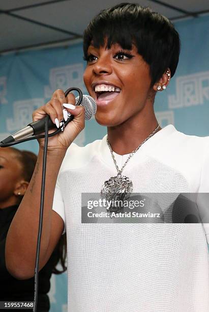 Singer Dawn Richard performs at J&R Music World on January 15, 2013 in New York City.