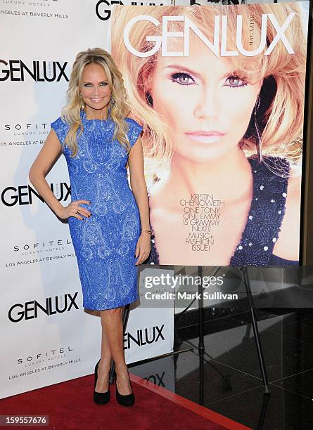 Actress Kristin Chenoweth arrives for the opening of Riviera 31 At Sofitel Los Angeles on January 15, 2013 in Los Angeles, California.