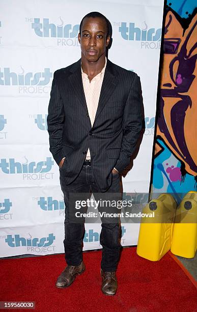 Actor Shaka Smith attends the Thirst Project charity cocktail party at Lexington Social House on January 15, 2013 in Hollywood, California.