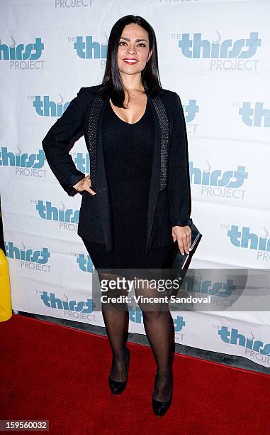 Fashion Designer Xochi Medina attends the Thirst Project charity cocktail party at Lexington Social House on January 15, 2013 in Hollywood,...
