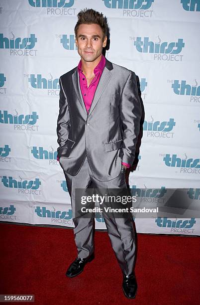 Fitness model Matt Christianer attends the Thirst Project charity cocktail party at Lexington Social House on January 15, 2013 in Hollywood,...