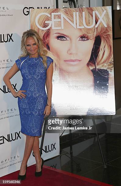 Kristin Chenoweth attends the Genlux Cover Girl Kristin Chenoweth Celebrates Opening of new bar Riviera 31 at The Sofitel L.A. On January 15, 2013 in...