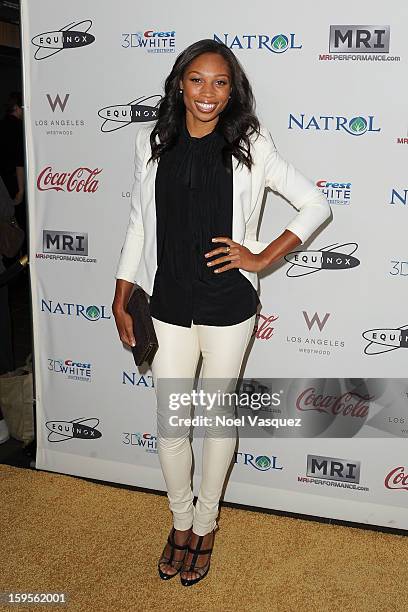 Allyson Felix attends the 'Gold Meets Golden' event hosted at Equinox on January 12, 2013 in Los Angeles, California.