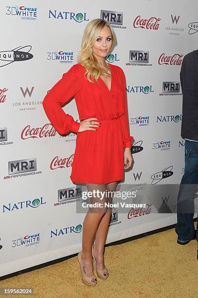 Laura Vandervoort attends the "Gold Meets Golden" event hosted at Equinox on January 12, 2013 in Los Angeles, California.