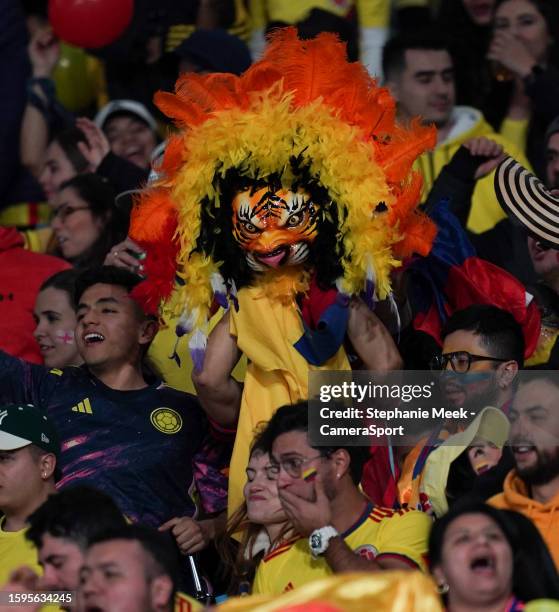 Colombia fans watch their team in action during the FIFA Women's World Cup Australia & New Zealand 2023 Quarter Final match between England and...