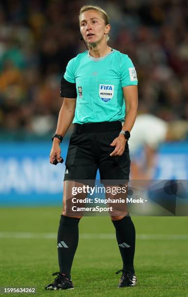 Referee Ekaterina Koroleva during the FIFA Women's World Cup Australia & New Zealand 2023 Quarter Final match between England and Colombia at Stadium...