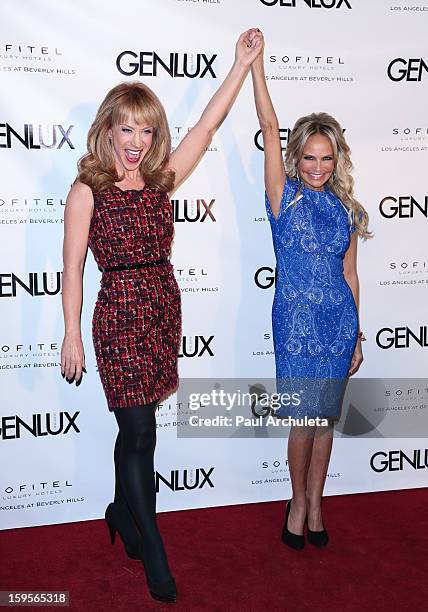 Personality Kathy Griffin and Actress Kristin Chenoweth attend the opening of the new bar Riviera 31 at the Sofitel L.A. Hotel on January 15, 2013 in...