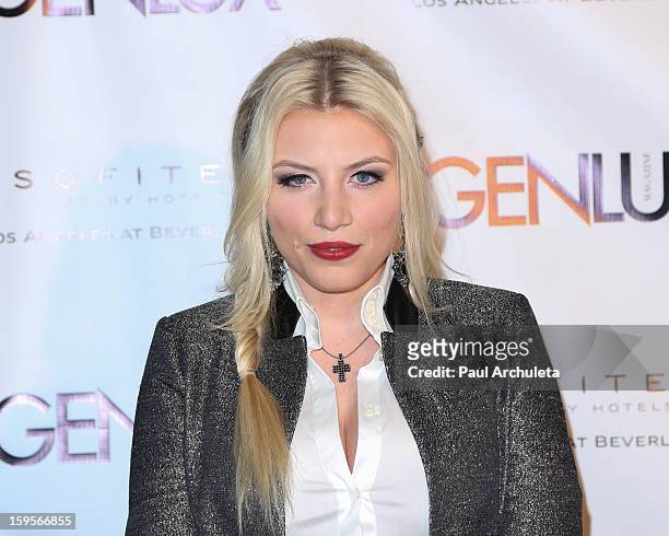 Recording Artist Grace Vallerie attends the opening of the new bar Riviera 31 at the Sofitel L.A. Hotel on January 15, 2013 in Beverly Hills,...