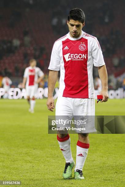 Ajax captain Luis Suarez was not sent off the pitch but later has accepted a seven-match ban for biting PSV Eindhoven midfielder Otman Bakkal's...