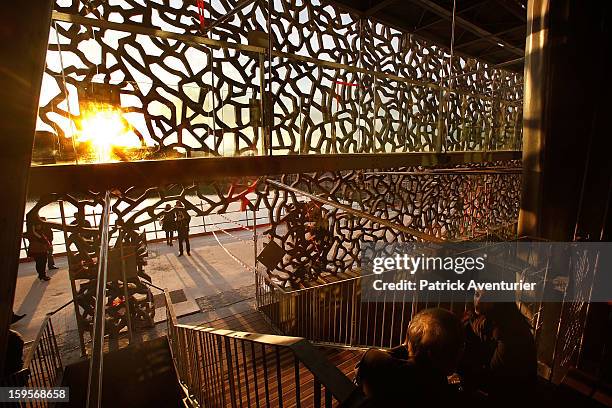 The MuCEM,the Museum of European and Mediterranean Civilisation design by architects Rudy Ricciotti and Roland Carta, on January 13, 2013 in...