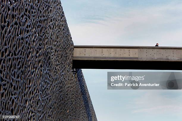 The MuCEM,the Museum of European and Mediterranean Civilisation design by architects Rudy Ricciotti and Roland Carta, on January 13, 2013 in...