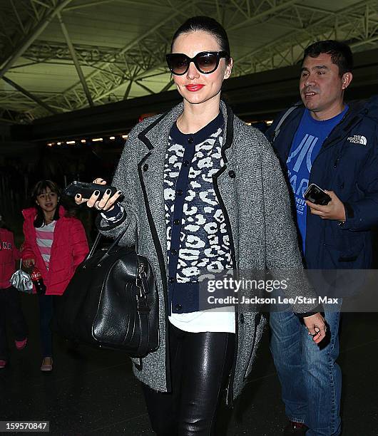 Model Miranda Kerr as seen at JFK Airport on January 15, 2013 in New York City.