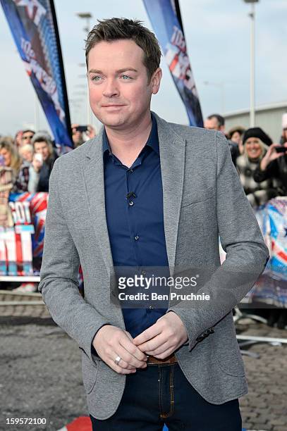 Stephen Mulhern arrives for the 1st day of judges auditions for 'Britain's Got Talent' at Millenium Centre on January 16, 2013 in Cardiff, Wales.