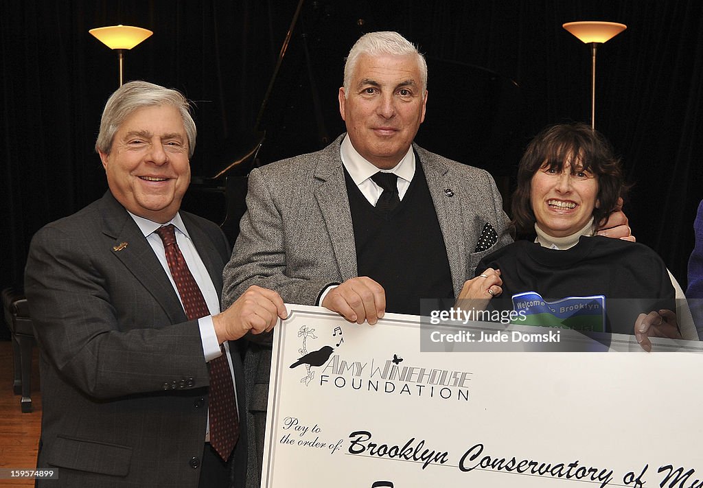 Amy Winehouse Foundation Presents A Grant To Brooklyn Conservatory Of Music In Support Of The Teen Jazz Scholarship Program