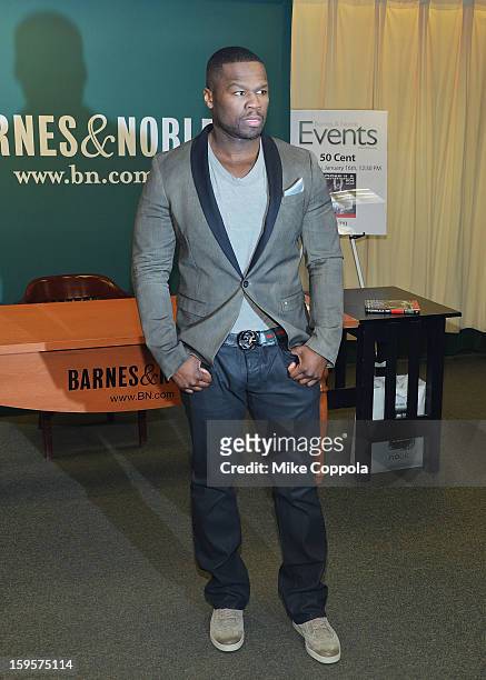Rapper 50 Cent promotes his new book "Formula 50: A 6-Week Workout and Nutrition Plan That Will Transform Your Life" at Barnes & Noble, 5th Avenue on...