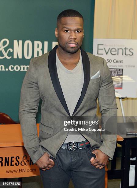 Rapper 50 Cent promotes his new book "Formula 50: A 6-Week Workout and Nutrition Plan That Will Transform Your Life" at Barnes & Noble, 5th Avenue on...