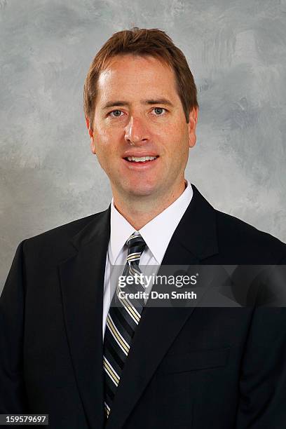 Corey Schwab of the San Jose Sharks poses for his official headshot for the 2012-13 season on January 13, 2013 at Sharks Ice in San Jose, California.