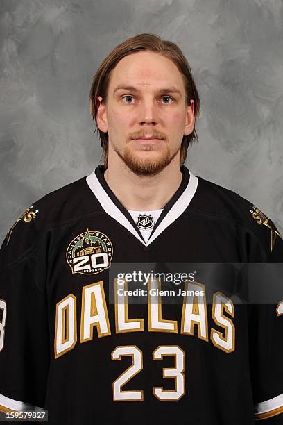 Tom Wandell of the Dallas Stars poses for his official headshot for the 2012-2013 season on January 14, 2013 at the Dr Pepper StarsCenter in Frisco,...