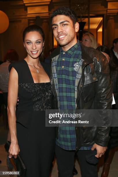 Lilly Becker and Noah Becker attend Basler Autumn/Winter 2013/14 fashion show during Mercedes-Benz Fashion Week Berlin at Hotel De Rome on January...