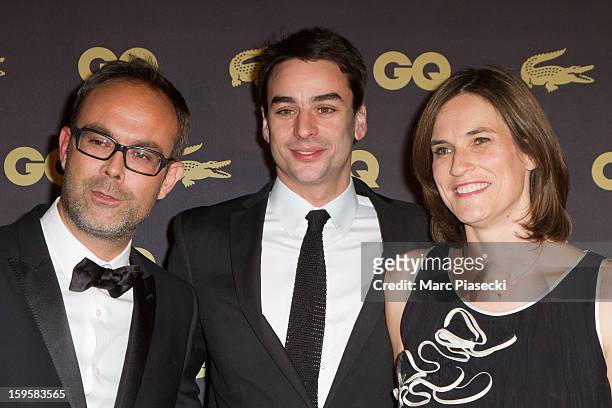 Julian Bugier and his wife Claire Fournier attend the GQ Men of the Year 2012 at Musee d'Orsay on January 16, 2013 in Paris, France.