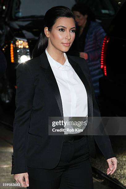 Kim Kardashian visits "Late Show With David Letterman" at Ed Sullivan Theater on January 16, 2013 in New York City.