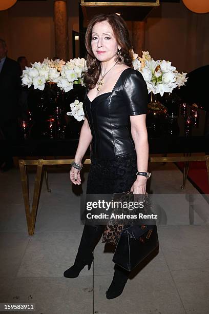 Vicky Leandros attends Basler Autumn/Winter 2013/14 fashion show during Mercedes-Benz Fashion Week Berlin at Hotel De Rome on January 16, 2013 in...