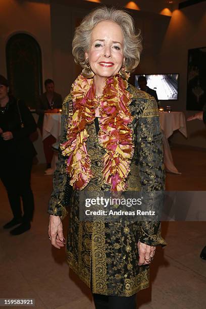 Friede Springer attends Basler Autumn/Winter 2013/14 fashion show during Mercedes-Benz Fashion Week Berlin at Hotel De Rome on January 16, 2013 in...