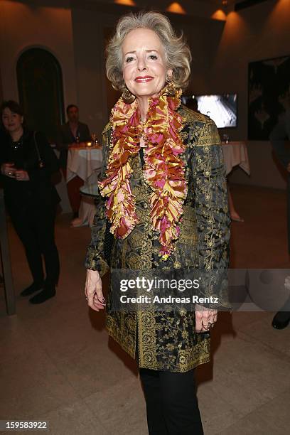 Friede Springer attends Basler Autumn/Winter 2013/14 fashion show during Mercedes-Benz Fashion Week Berlin at Hotel De Rome on January 16, 2013 in...