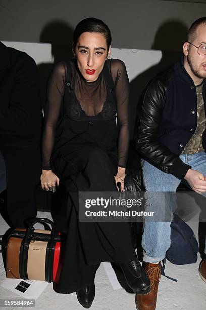 Bianca Li attends the Mugler Men Autumn / Winter 2013 show as part of Paris Fashion Week on January 16, 2013 in Paris, France.