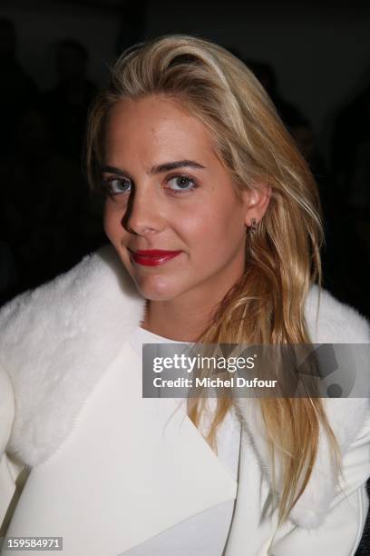 Claire Courtin attends the Mugler Men Autumn / Winter 2013 show as part of Paris Fashion Week on January 16, 2013 in Paris, France.